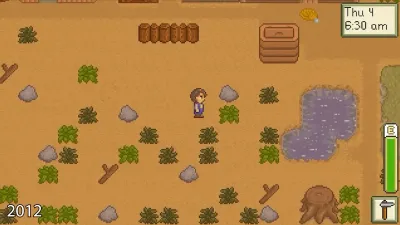 Early 2012 Stardew Valley prototype footage with rough sprites