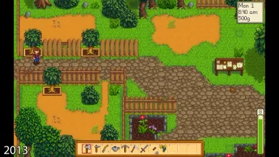 2013 alpha footage of Stardew Valley with early UI